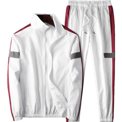 2020 Autumn Sport Mens Sets Jacket+pants 2 Pieces Running Tracksuit Sports Set Casual Clothes Fashion Korean Men Track Suit