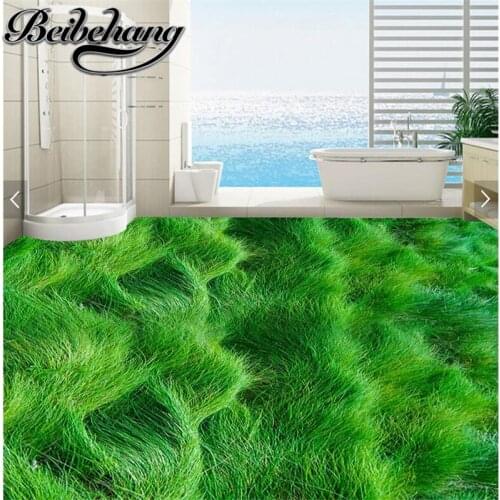 Beibehang Custom 3d flooring film in accordance with the length of the width of custom 3D creative green grass flooring paste