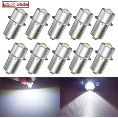 4/10 Pcs P13.5S LED For Focus Flashlight Replacement Bulb PR2 PR3 1W led Torches Work Light Lamp 180Lumen 3V 6V 3-18V Pure Whit