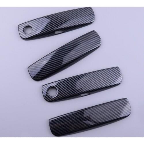 4pcs Car Side Door Handle Cover Trim Carbon Fiber Style Fit For Dodge Charger 2011-2014 2015 2016 2017 2018 2019 2020 LHD