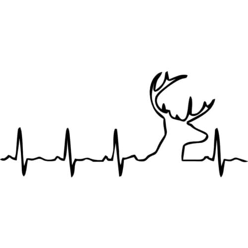 40655# Die-Cut Vinyl Decal Buckbeat Heartbeat Car Sticker Waterproof Auto Decors on Car Body Bumper Rear Window