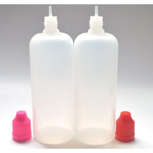 50pcs Empty PE Bottle 120ml Plastic Dropper Bottles With Childproof Cap E-Liquid Needle Bottle