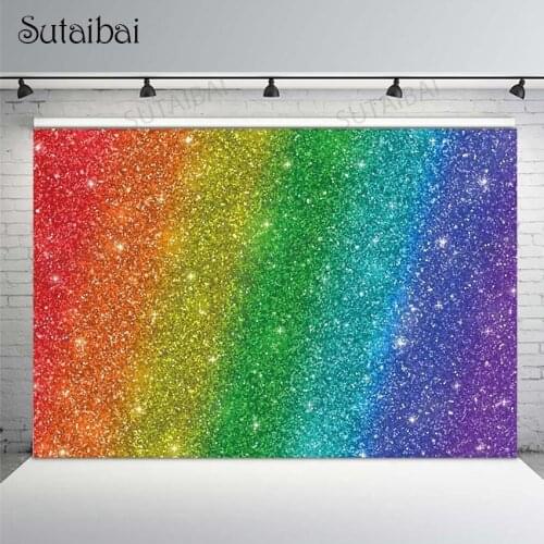 Abstract Photography Backdrop Rainbow Birthday Party Baby Shower Bokeh Shiny Colourful Photo Backgrounds Studio Photozone Props
