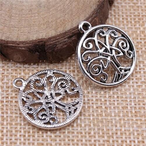 Charms for Jewelry Making Findings Handmade DIY Craft 20pcs Antique Silver Color 23x10mm Celtic Tree Of Life Amulet Pendant