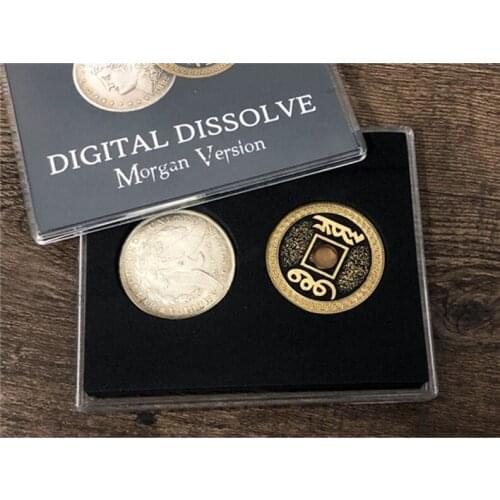 Digital Dissolve (Morgan Version) Coin Visually Change Magic Coin Transposition Magician Close Up Illusions Gimmick Mentalism