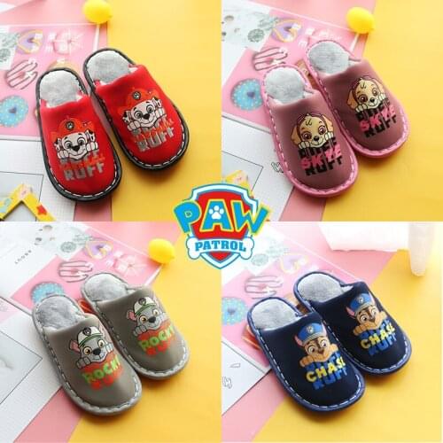 Paw Patrol Marshall Anime Cartoon Children Cotton Slippers Autumn Winter Boy Girl Warm Soft Indoor Floor Slippers Indoor Bedroom