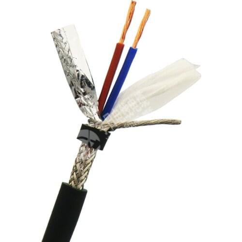 Shielded Towline Wire 2 core 0.3, 0.5, 0.75,1 mm² High Flexibility Drag Chain Cable TRVVP 5m (22,20,18,17 AWG)