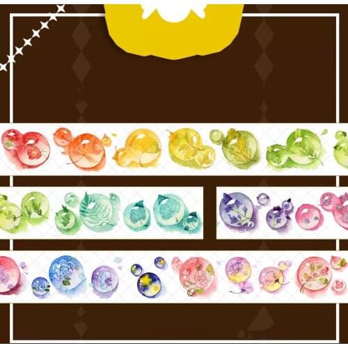 Water Drops and Leaves Shadow Washi Tapes Bullet Journal Masking Tape Adhesive Tape DIY Scrapbooking Washi Stickers