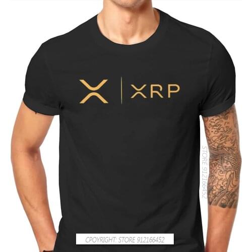 Cryptocurrency Crypto Miner XRP RIPPLE NEW GOLD SIDE BY SIDE Tshirt Harajuku Punk Mens Tshirts Tops Pure Cotton O-Neck T Shirt