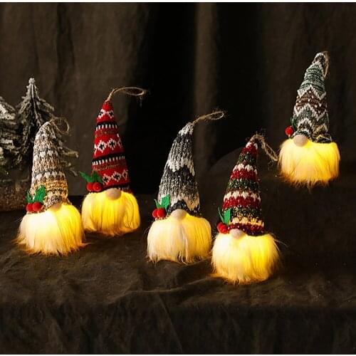 Christmas Tree Pendant Knitted Glowless Doll Xmas Tree Hanging Decorative Ornaments New Year Kids Adults Gifts Home Party Dolls