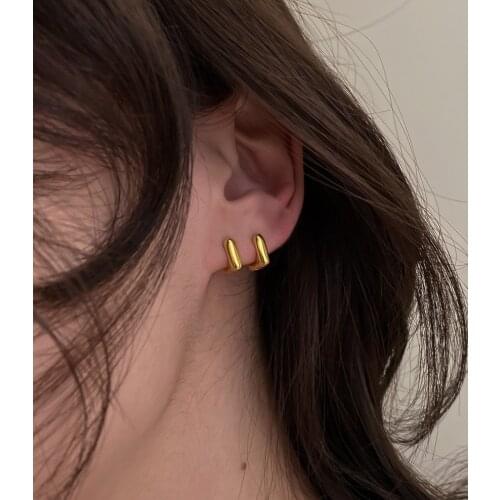 Small Simple Square Earrings For Women Fashion Ear Jewelry Piercing Mini Gold Earings Korean Geometric Earring Girls Gift