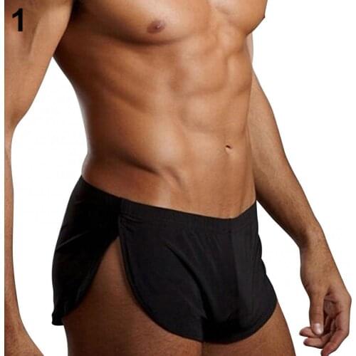 Men Boxers Sexy Soft Segmentation Casual Sport Home Loose Shorts Pants Underwear Fitness Solid Segmentation Boxers Sports