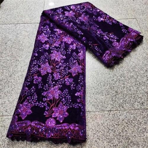 Nigerian Sequins Lace Fabrics 2020 High Quality African Lace Fabric Wedding French Tulle Lace Material For Dress ZJH69