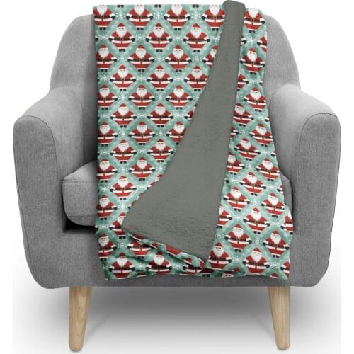 New Year Christmas Santa Claus TV Double Layer Fleece Polar Blanket 130x160 cm 100% Cotton Bamboo Soft Television Blanket