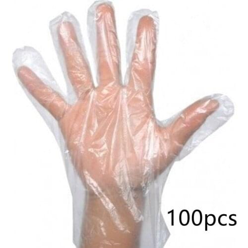 100Pcs/Lot Disposable Gloves Transparent Plastic Gloves Waterproof Restaurant Food Gloves Kitchen Bathroom Cleaning Accessories