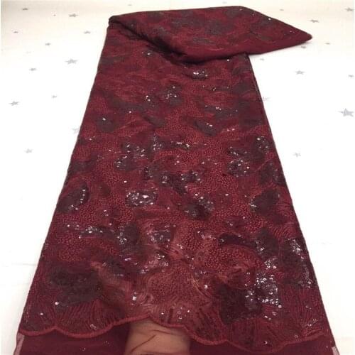 Latest sequence French Nigerian sequins net lace 2021 high quality African tulle mesh sequence lace fabric for dress 5yards/lot