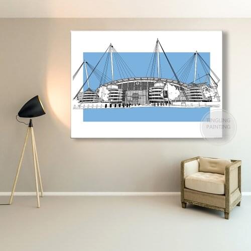 MNC FC Etihad Stadium Poster Canvas Wall Art Painting English Premier League Football Theme Cafe Bar Dormitory Hotel Home Decor