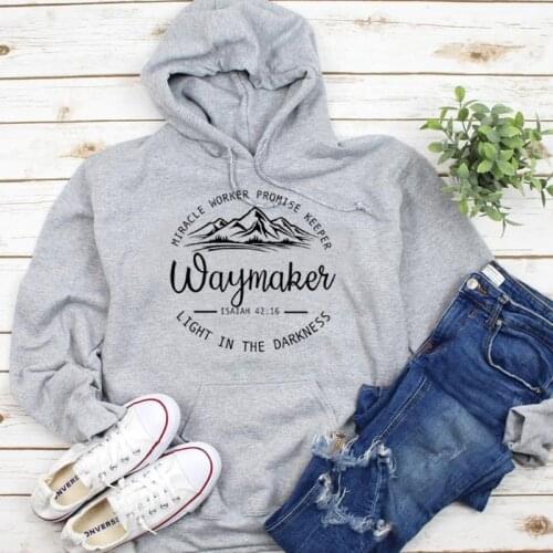 Worker Promise Keeper Waymaker Religious Hoodies Couple Clothes Women Winter Pullover Hoodies Crewneck Loose Jumper Dropshipping