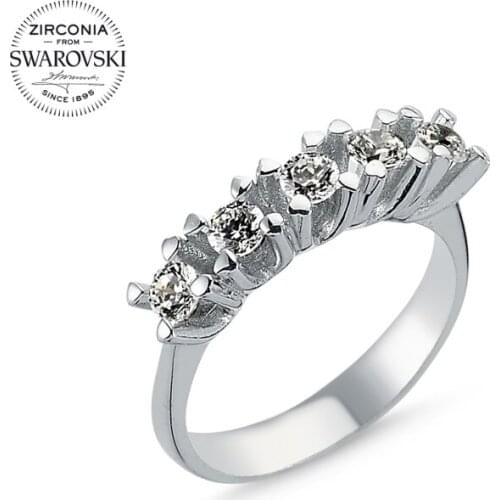 Silver 925 Sterling Swarovski Zirconia Gemstone Dibs Ring