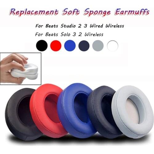 Replacement Sponge Ultra-soft Foam Earpads Cushion Earbuds For Beats Studio 2 3 for Beats Solo 3 2 Wireless Bluetooth Headphone
