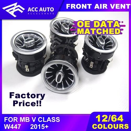 LED Front Air Outlet For Mecedes V Class W447 Vito V250 Interior Front Console Air Condition AC Vent Outlet Turbo Style Replace