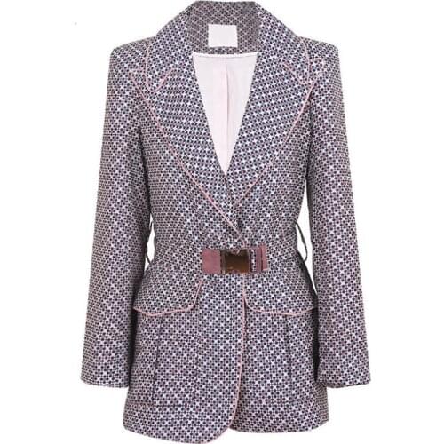 Long-sleeved Loose Blazer+metal Buckle Belt Open Pleated Skirt Ladies Office Fashion Women 2021 Autumn New