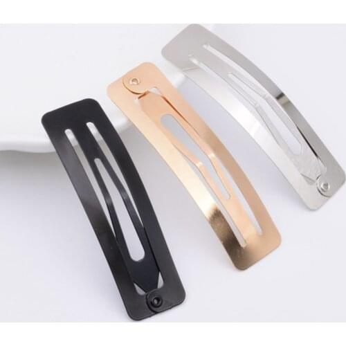 10pcs 50 60 70 80mm Square Metal Hair Clips Cabochon Bezel Base Crocodile Clip For DIY Jewelry Making accessories