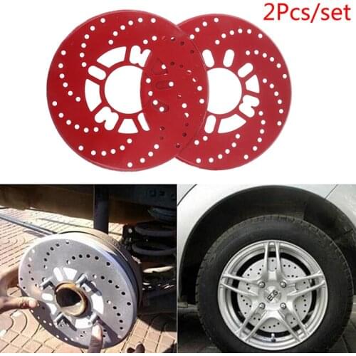 2 Aluminum Disc Brake Covers Vehicle Wheel Trim Rotors Cross Drilled Red Car Brake Cover Discs For Most Models