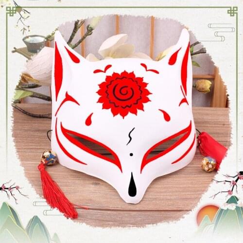 20x22cm Fox Mask Hand-painted Cat Pulp Fox Half Face Cat FaceMask Halloween Cosplay Animal Masks