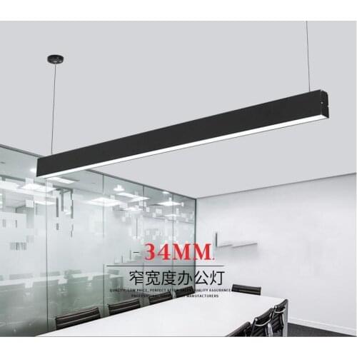 34cm wide LED strip lamp office chandelier modern simple square bar lamp shop front desk industrial wind hanging line lamp