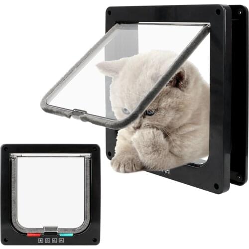 Pet Door 4 Way Lockable Animal Small Pet Cat Dog Gate Door Security Flap Door Dog Cat Kitten Door Pet Supplies