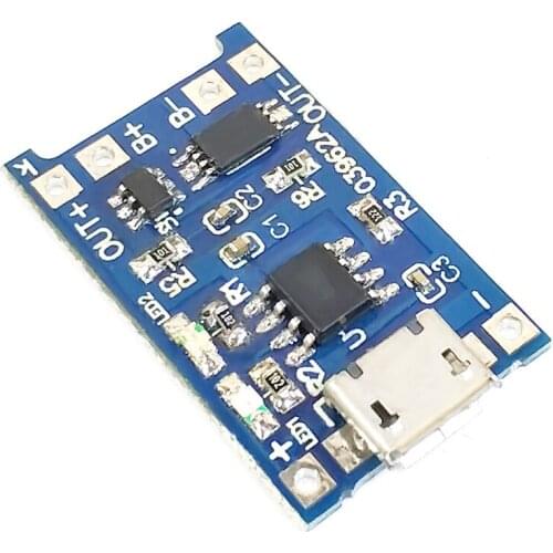 5piece)5V 1A Micro USB 18650 Lithium Battery Charging Board Charger Module+Protection Dual Functions TP4056