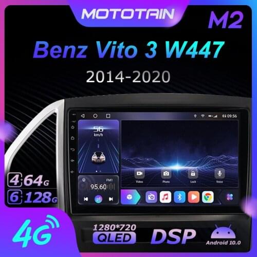 Android 10.0 6G+128G Car Radio Stereo for Mercedes Benz Vito 3 W447 2014 - 2020 Auto Audio GPS 4G LTE System head unit 1280*720