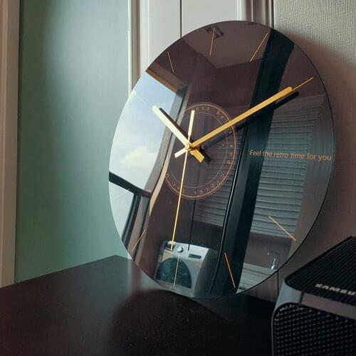 Silent Wall Clock Round 12 Inches Glass Clocks Wall Creative Living Room Home Decoration Kitchen Clock DIY Wall Clocks Gift