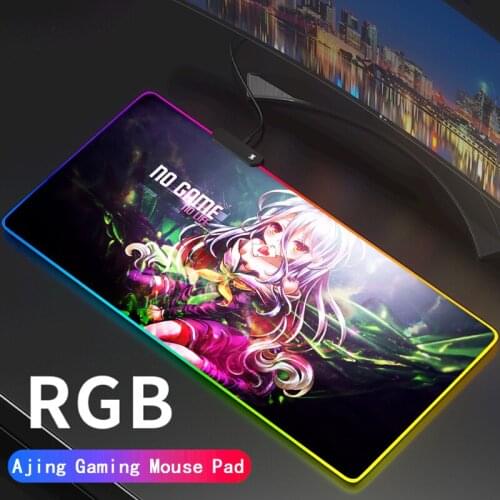 RGB Large Anime NO GAME NO LIFE Mousepad Gamer Mouse Carpet PC Desk Play Mat with LED Backlit Support DIY