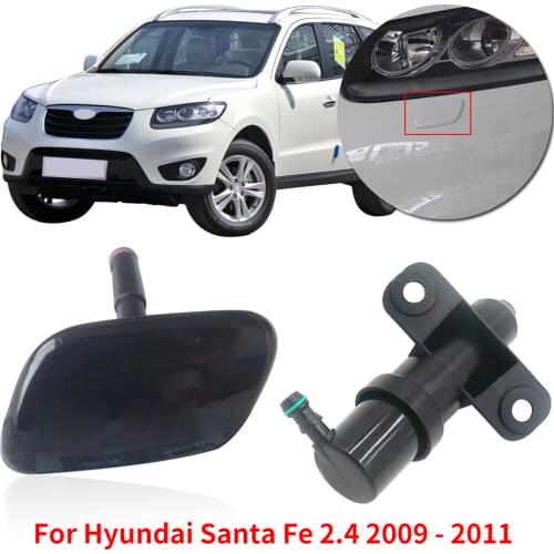 CAPQX For Hyundai Santa Fe Santafe 2.4 2009 2010 2011 Front Headlight headlamp Washer Nozzle & Cover Spray Jet cap Housing Shell