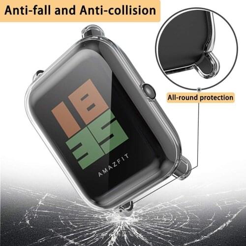 For Xiaomi Amazfit Bip Smart Watch Case Screen Protector Film Full Cover Frame For Huami Amazfit Bip Lite Shell Case TPU Case