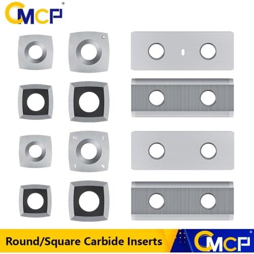 CMCP Square Carbide Inserts Cutter Blades Replacement Square Knives for Press Planer Spiral Blade Wood Lathe Turning Tool