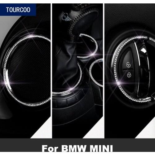 For BMW Mini Cooper Steering Wheel Dashboard Diamond Decorative Sticker Car Styling Modification Accessories