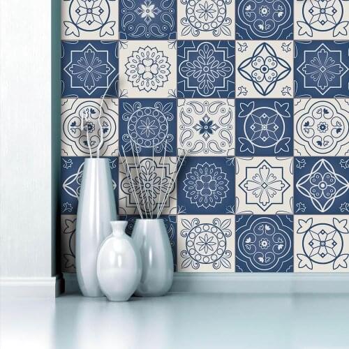 European style ceramic tile self-adhesive paper wall DYI decorative creative wall stickers waterproof PVC wallpaper