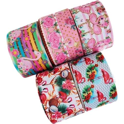 Flamingo Printed Grosgrain Ribbon 45737
