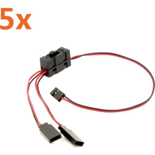 5Pcs Y Line With Switch One For Two/Three/Four Oil Car Tram Channel Extension Lines Light Line For TRX4 Crawler RC JR to JST S91