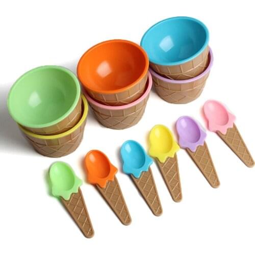 Spoon For Ice Cream Bowl With A Spoon 6Pc Kids Ice Cream Bowls Ice Cream Cup Couples Bowl Gifts Dessert