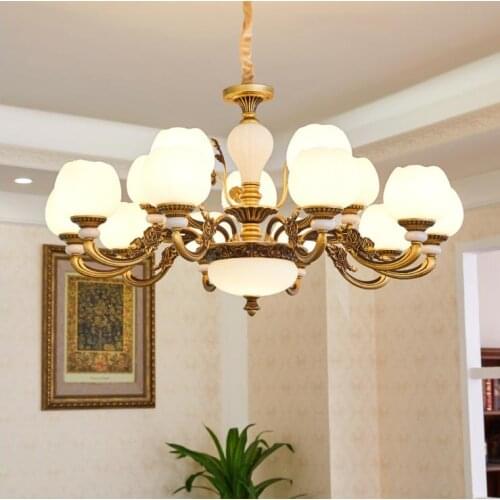 European style zinc alloy Lustre chandeliers lighting For bedroom living room decoration lights Gold hanglamp