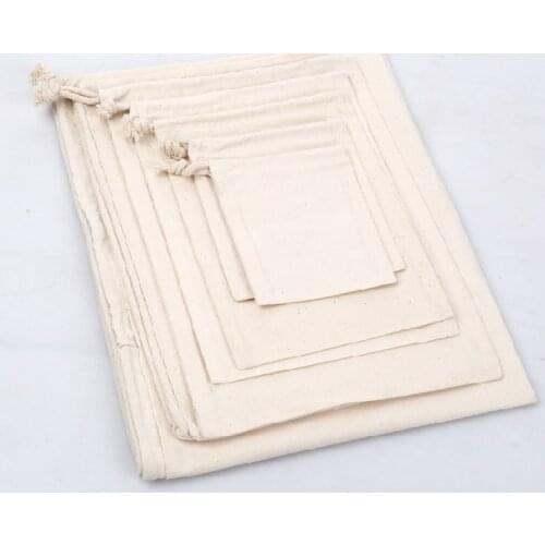 100pcs high quality small cotton jewelry bags wholesale 8*10cm gift pouches cheap drawstring bag for bracelet jewelry packaging