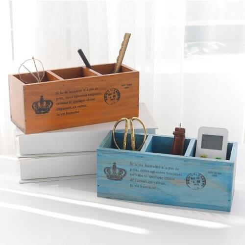 Multifunctional Wood Pen Holder 23.8*9.5*9.3cm Office School Student Stationery Desk Organizer Holder Set Sundries Storage Box