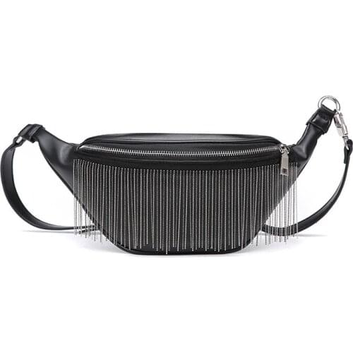Fashion Waist bag Women Belt New Brand Leather Tassel Chest Bag Unisex Fanny Pack forWomen Waist Pack Belly Bag