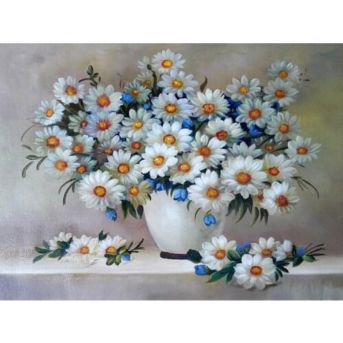 Flowers Vase Embroidery Set 11CT Canvas DIY Needlework Home Decor Handmade Printed Cross Stitch Kits