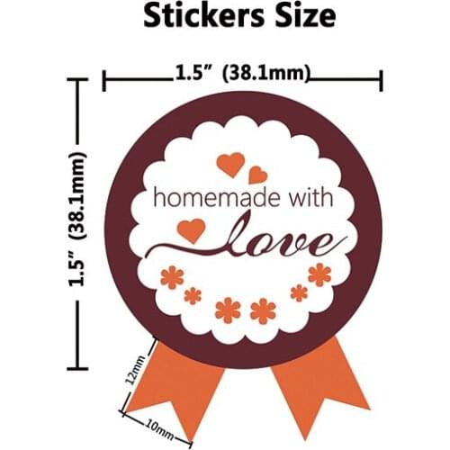 1.5*2 inch 25 sheets Homemade with Love Stickers Perforated Sheet Sticker Labels Home Kitchen Stickers