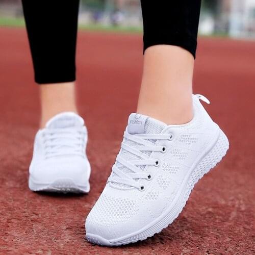 COZOK Spring And Summer New Sports Shoes Womens Soft-soled Breathable Lightweight Student Gym Casual Running Shoes